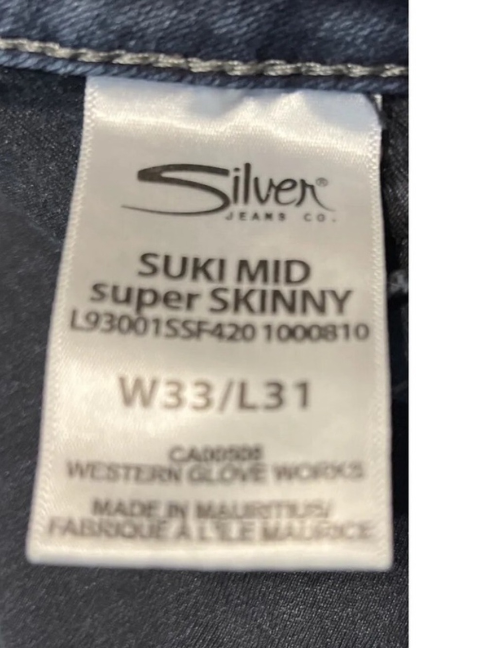 Silver Jeans Womens Sz 33 X 31 Suki Mid Rise Skinny Distress Super Stretch - Picture 6 of 7